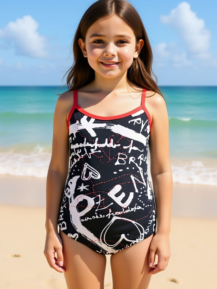 Custom Sweet & Cute One-Piece Swimsuit for Girls