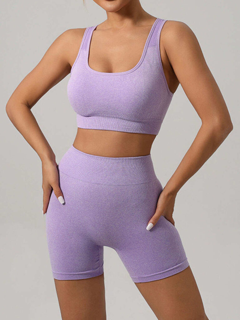 Custom Knit Yoga Set - Sports Bra & High-Waisted Lifting Shorts