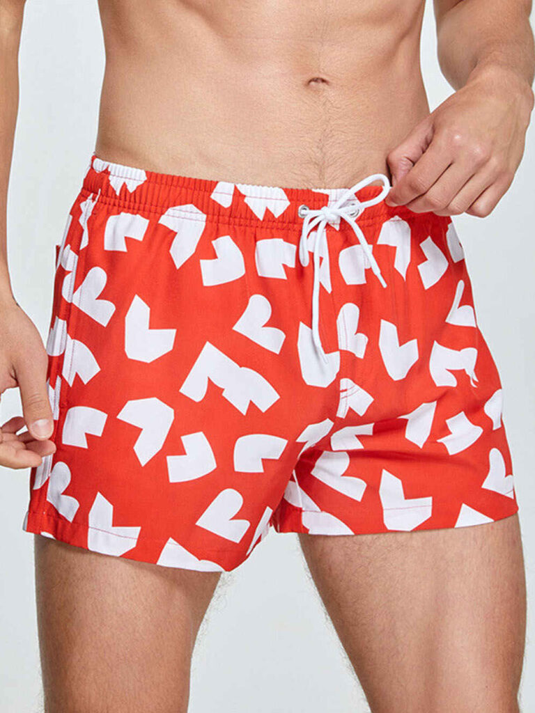 Custom Men's Floral Print Beach Shorts in Quick-Dry Fabric