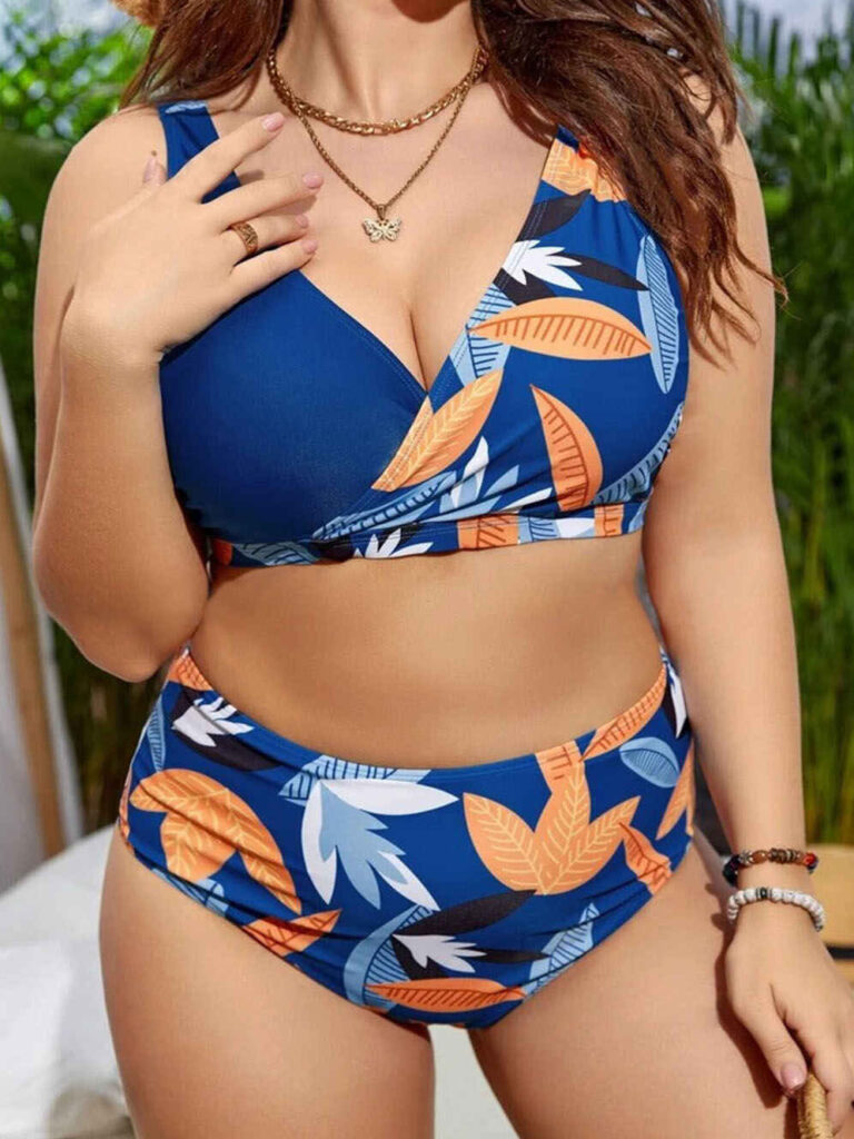 Custom Plus Size Push-Up Bikini Set with Floral Print