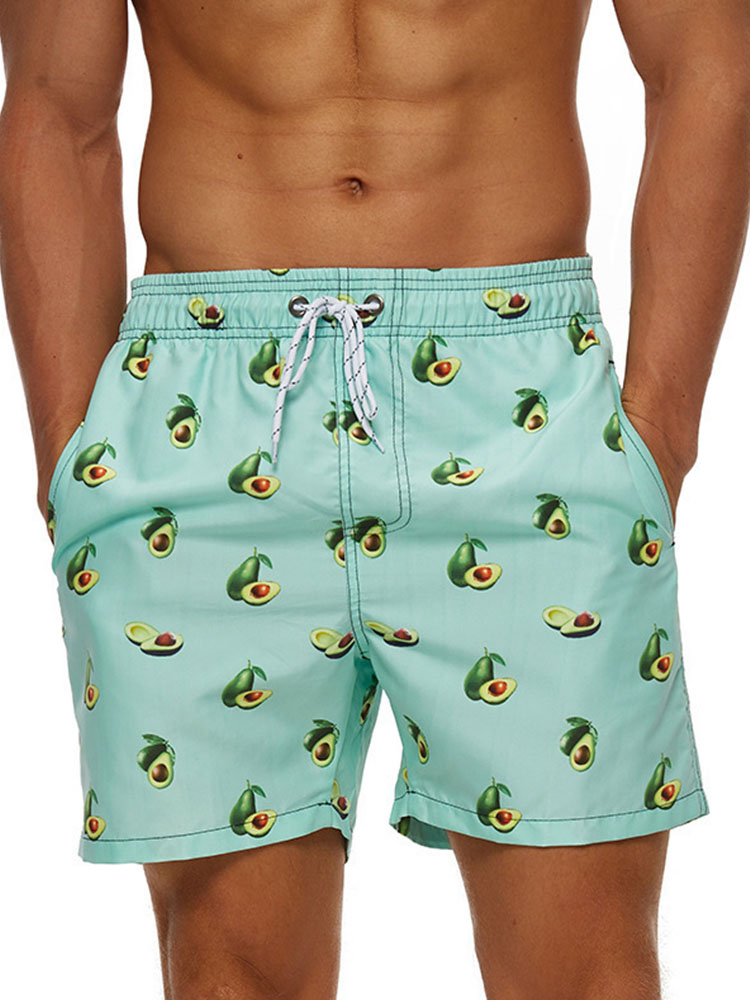 OEMODM Men's 3D Digital Print Beach Shorts with Fruit Designs