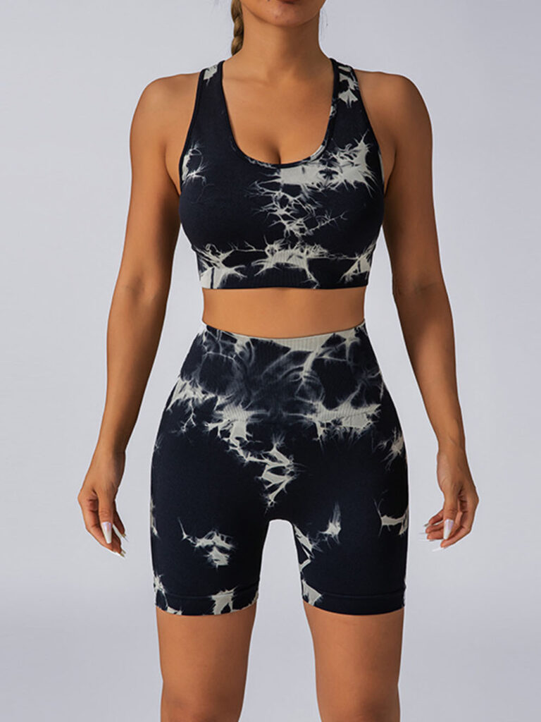 Custom Tie Dye Seamless High Waist Yoga Set for Women